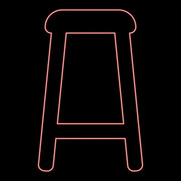 Neon stool red color vector illustration image flat style Stock Illustration