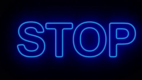 Neon stop on dark background. 3D illustration Stock Footage 203430981