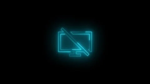 Neon stop presenting icon glowing black background animation 動画素材 289638282