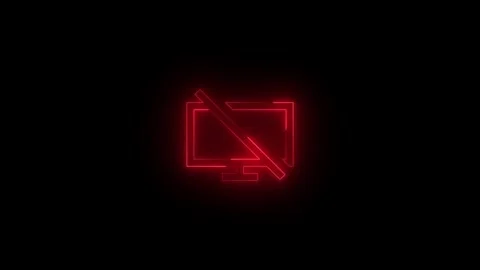 Neon stop presenting icon glowing black background animation Stockbeeldmateriaal 289638318