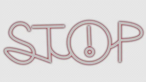 Neon Stop Sign. Stock Footage 174895603