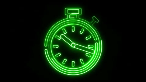 Neon stopwatch animation. Video stock 218662850