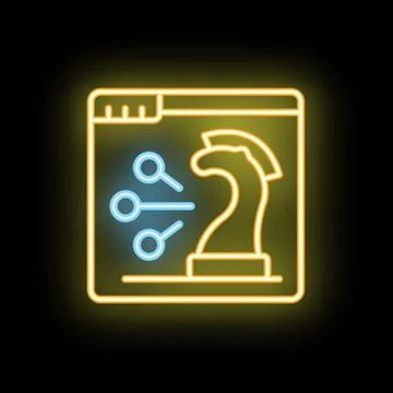 Neon strategy icon representing online business tactics Stock Illustration