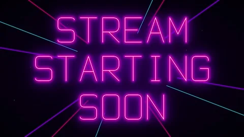 Neon stream starting soon animation with pulsing light effects for gaming a.. Stock Footage 344851592