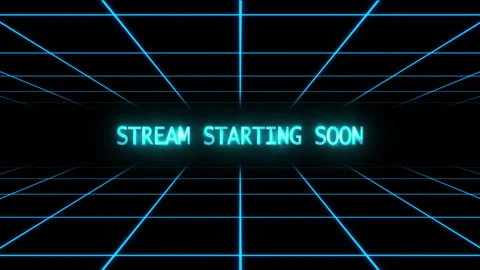 Neon Stream Starting Soon with Grid Movi... | Stock Video | Pond5