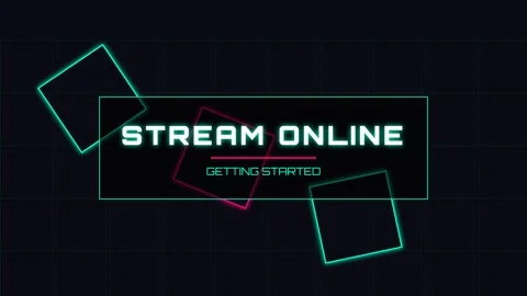 Neon Streaming Broadcast Graphics: Modern Online Live Video Tech Intro Stock Footage 336805207