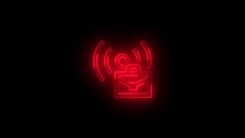 Neon streaming enterprise icon glowing black background animation 库存影片 289638435