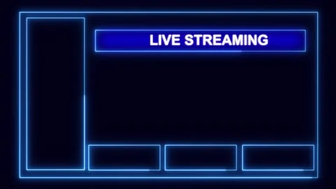 A neon streaming overlay frame creates a modern live video border. This str.. Stock Footage 341128462
