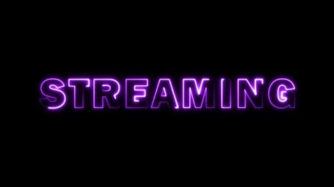 Neon Streaming Text Animation – 4K Animated Glowing Text on Black Background Video stock 317775482