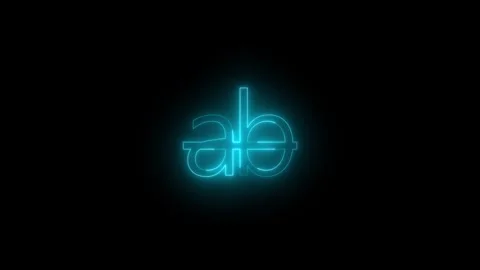 Neon strike through icon glowing black background animation Видео 289638481