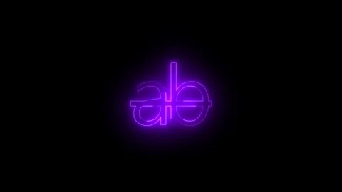 Neon strike through icon glowing black background animation Stock Footage 289638505