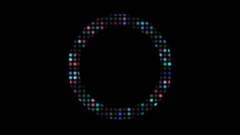 Neon strobe backlight blink frame backgrounds, reflector light dot Stock Footage 132593380