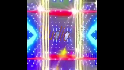 Neon Studio Audio Equalizer and Vintage Microphone Visual Background Stock Footage 346307782