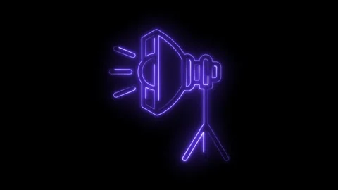 Neon studio light design on black background abstract glowing photography light Stock Footage 322960544