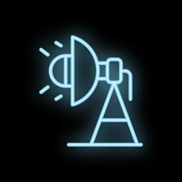 Neon studio light shining on black background Stock Illustration