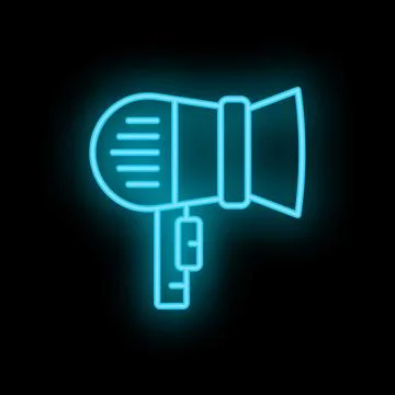 Neon studio spotlight shining in the dark background Illustrazione stock