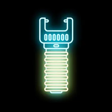Neon stun gun delivering electrical impulse for self defense Stock Illustration