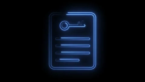 Neon style access control and key management software interface with dark Stock Footage 322962481