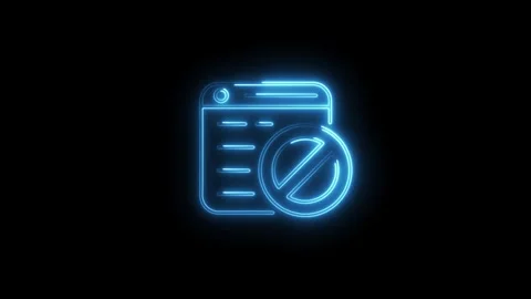 Neon style access denied animation website permission blocked Stock Footage 308178741