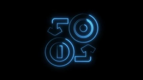 Neon style agile development process diagram with arrows and circles on bla.. Video stock 312447272