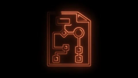 Neon style algorithm file flowchart represents data structure analysis on black Stock-Footage 322962851