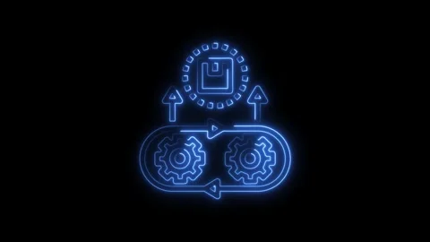 Neon style animation of a continuous devops cycle with agile development an.. Video stock 308460869