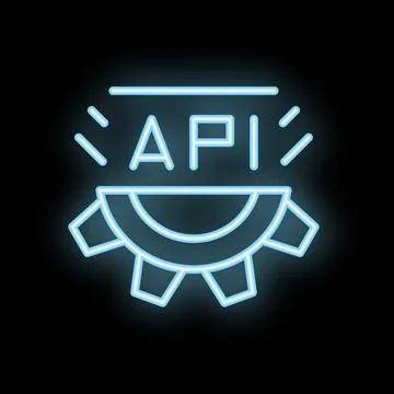 Neon style api icon depicting software development Stock Illustration
