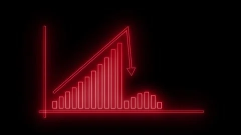 Neon-style business graph chart increasing bar graph animation Stock Footage 335103100