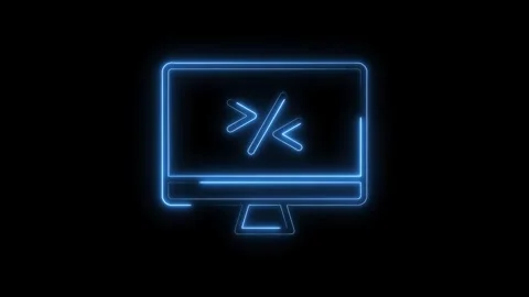 Neon style computer screen showing programming code isolated on black backg.. Stock Footage 316842824