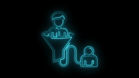 Neon style customer conversion funnel concept business sales and marketing .. Stock Footage 309910734