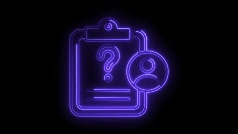 Neon style customer questionnaire with user data for personalization animatio Stock Footage 309909598