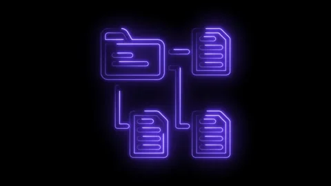 Neon style data connection concept animation digital network file transferring 動画素材 330781678