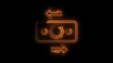 Neon style data exchange animation of synchronization with left and right a.. Video stock 309292195