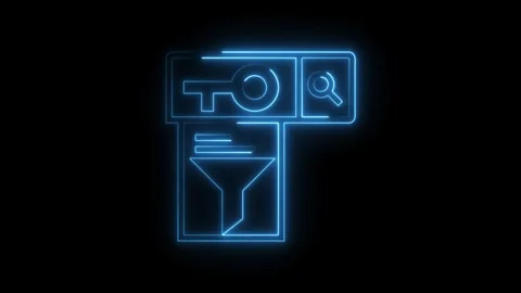 Neon style data filter and search interface animation on black background Stock Footage 308286283