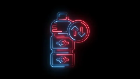 Neon style data migration icon animation for transfer and backup process Stock Footage 322986341