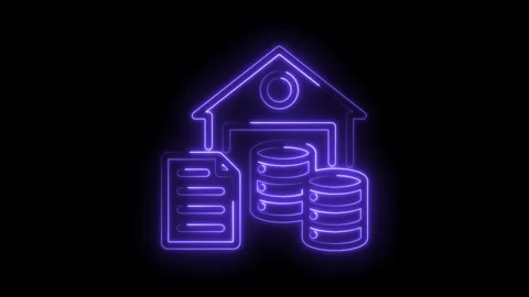 Neon style data storage warehouse security backup and file management animated Stock Footage 330781907