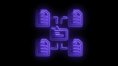 Neon style data transfer animation concept for network connection,cloud sto.. Stock Footage 346002017