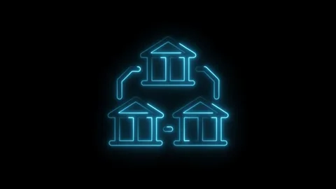 Neon style decentralized autonomous organization illustration for modern ba.. Stock Footage 308286363