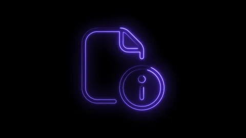 Neon style file document with information icon animation on a black backgroun 動画素材 314544841