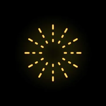 Neon style fireworks exploding in night sky Illustrazione stock