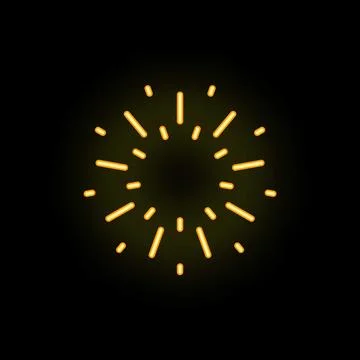 Neon style fireworks exploding in the night sky Stock Illustration