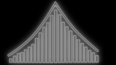 Neon-style glowing age distribution chart vertical bars forming animation Vidéo 335488167