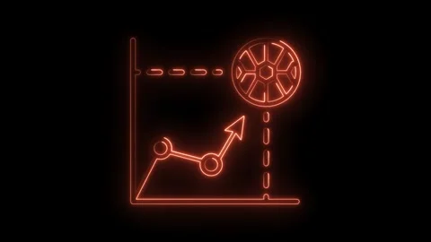 Neon style graph chart animation with honeycomb pattern for business and 스톡 동영상 322957569