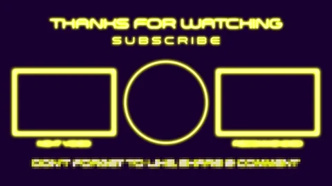 Neon Style Graphics End Screen Stock Footage 255504271