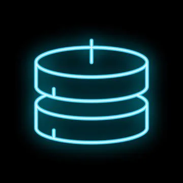 Neon style icon of database representing data storage Stockillustratie