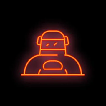 Neon style icon of a hacker wearing a balaclava イラスト素材