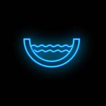 Neon style icon of half full pool for hotel ads Stock Illustration