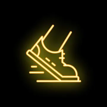 Neon style icon of a human leg taking a step forward Stock Illustration