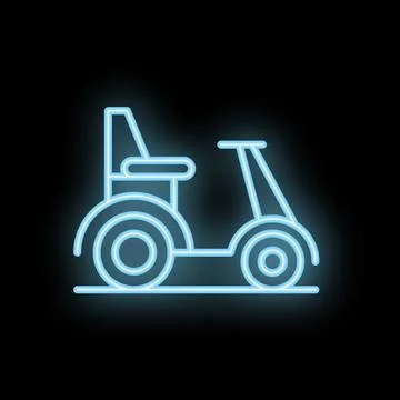 Neon style icon of mobility scooter representing accessibility Stock Illustration