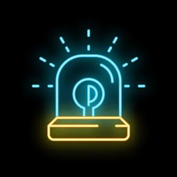 Neon style icon of parking sensor for smart car functionality Stock Illustration